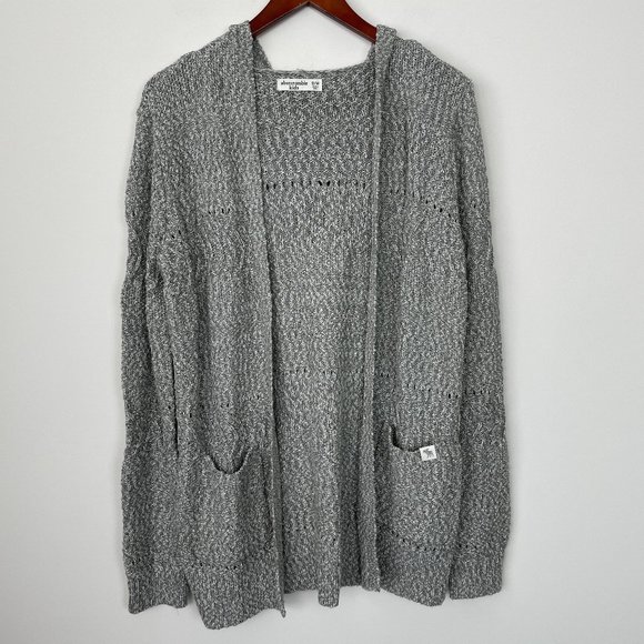abercrombie kids Other - Abercrombie & Fitch Kids Hooded Knit Cardigan Gray